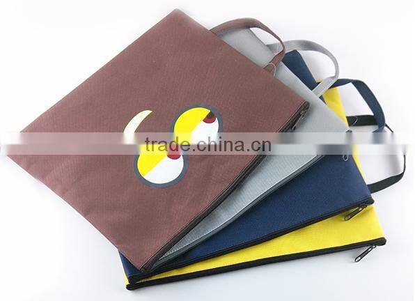 Document pocket wholesale office oxford fabric zipper bag with hanger