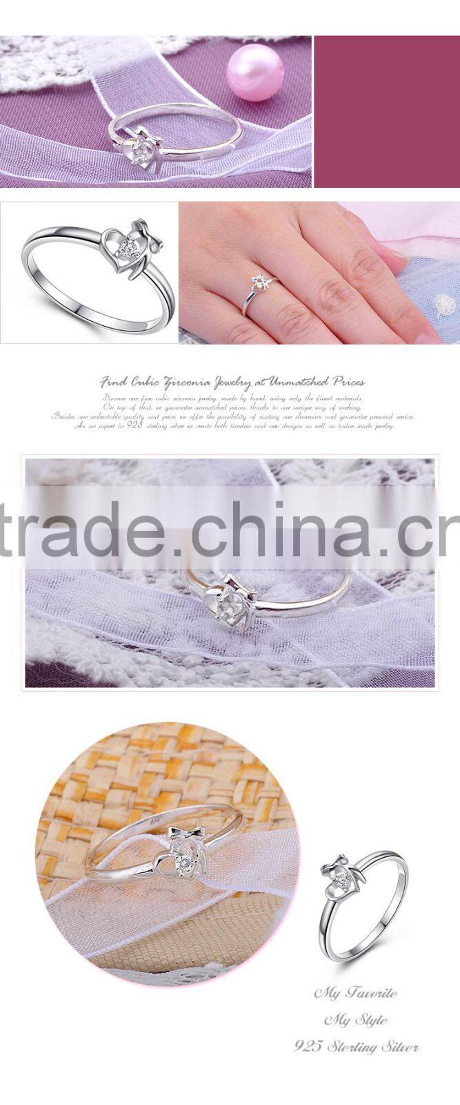 925 Sterling Silver Fashion Jewelry Ring Size Gift for Girls Lady