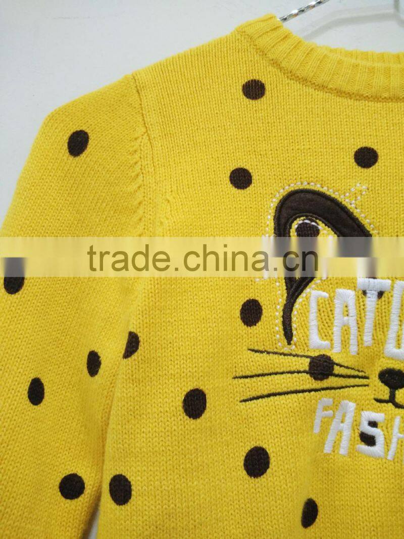 new design girl sweater, kids crew neck sweater, knitting patterns children sweater