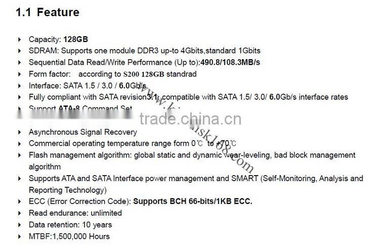 MLC 2.5'' Solid State Drive SATA 6Gbs SSD warranty