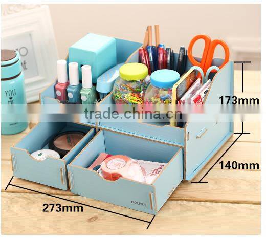 Deli Korean wooden Pen case DIY storage box wood model 9116