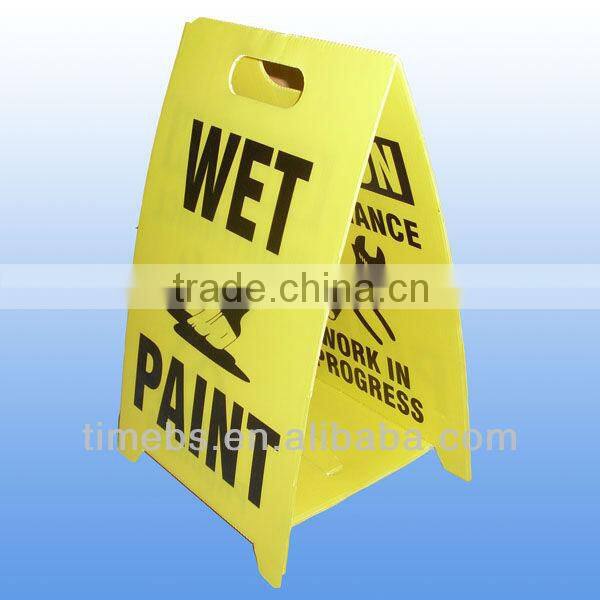 Corrugated plastic caution wet floor signs