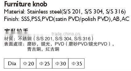 Stainless steel bedroom furniture hardware drawer handle