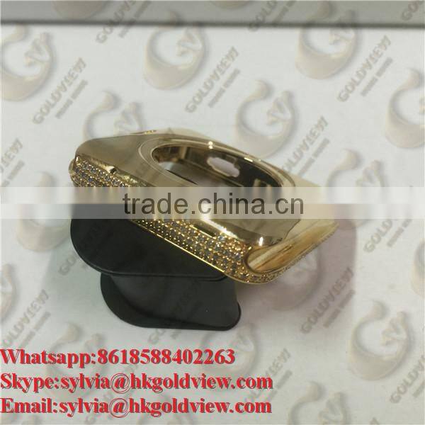 China Factory Newest Coming For Apple Watch Gold Housing with Diamonds by Handmade,brand watch factory china