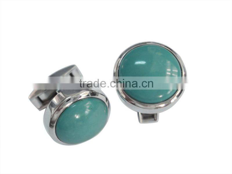semi-precious stone titanium cuff links