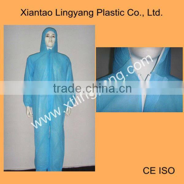Light blue Disposable Coverall with hood