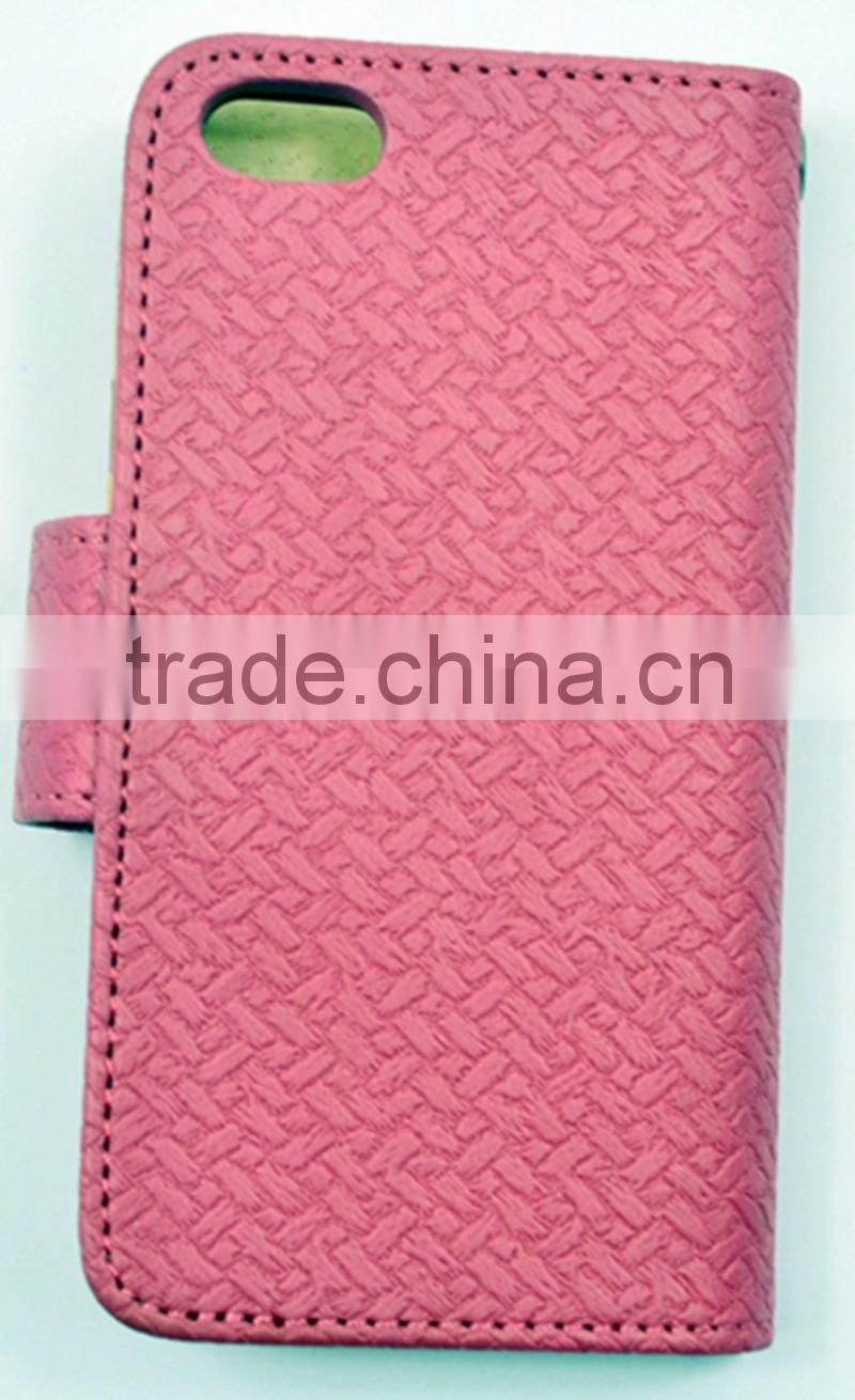 Mat Grain PU Leather Phone case for iphone 6 with Card Slots , Strap Holder and the Magnet Cover