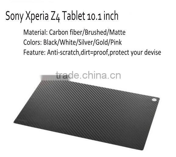 Factory wholesale Carbon fiber skin sticker for Sony Xperia Z4 Tablet 10.1 inch