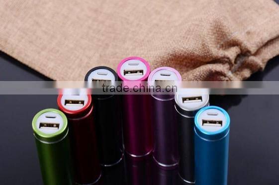 Portable cylinder 2600mah power bank, smartphone battery power bank charger 10000mah