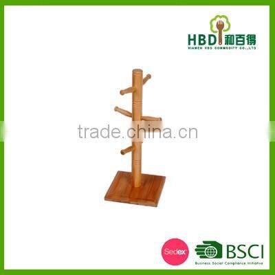 Wooden/ Bamboo Mug Tree Holder With Coasters /bamboo Cup Holder