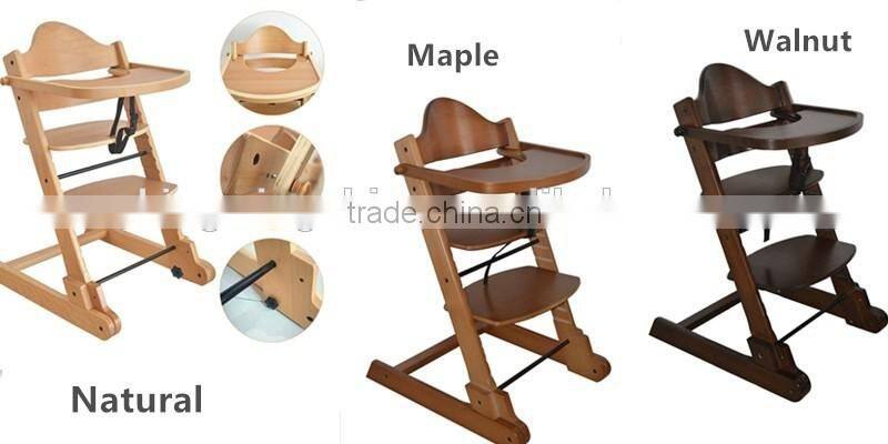 Solid Beech wood portable baby high chair