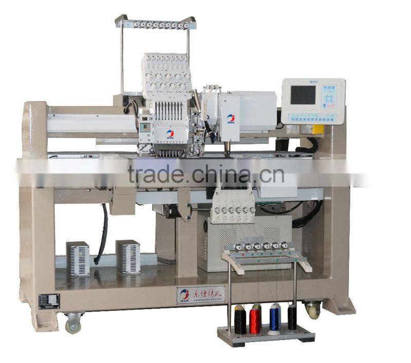 Single head chenille towel chain stitch / cording coiling / twin sequins computerized embroidery machine