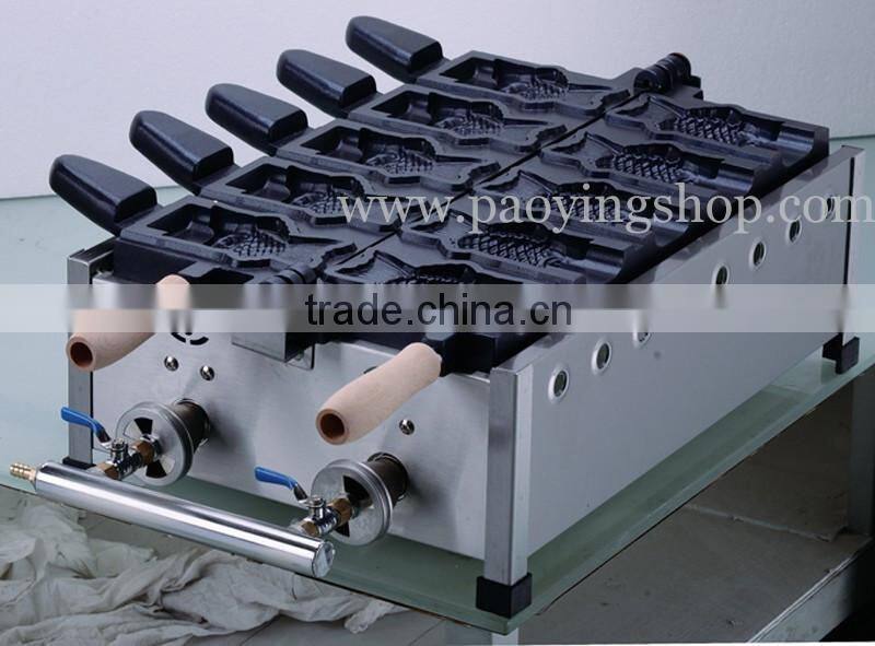 5pcs Fish Waffle Commercial Use Non-stick LPG Gas Ice Cream Taiyaki Maker