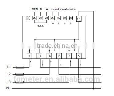 EM537 solar wattmeter smart power meter with rs485 communication three phase digits electronic energy meter 380v/400v