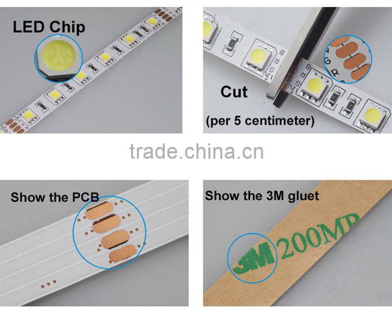 5metrs 5050 60led 14.4w 12v IP65 waterproof LED stripes