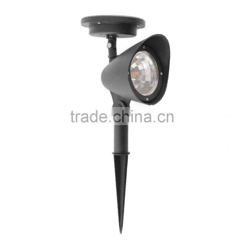 new design plastic black shell 3 strong white leds garden lawn solar light