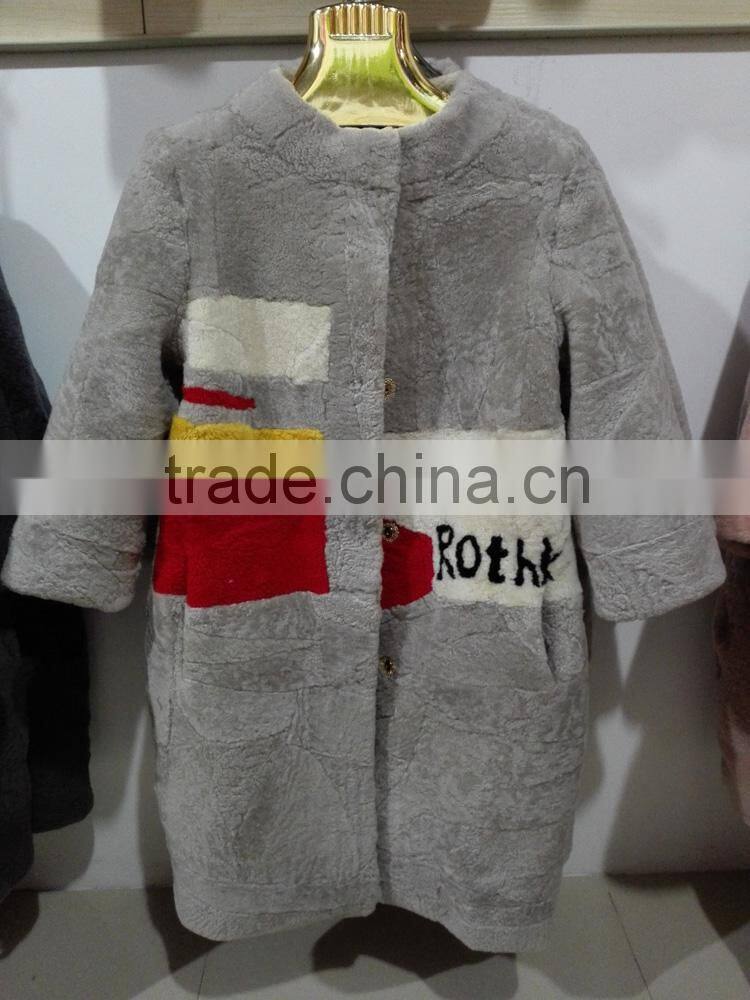 DIY fur coat with lamb fur DIY letters