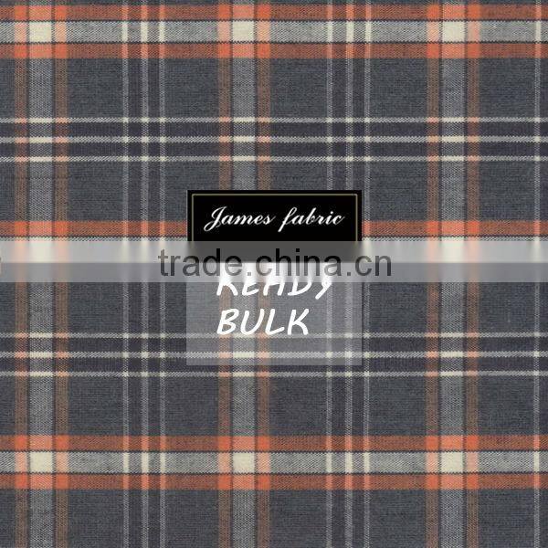 100%Cotton Heather Carbon Peached Check Shirting Fabric