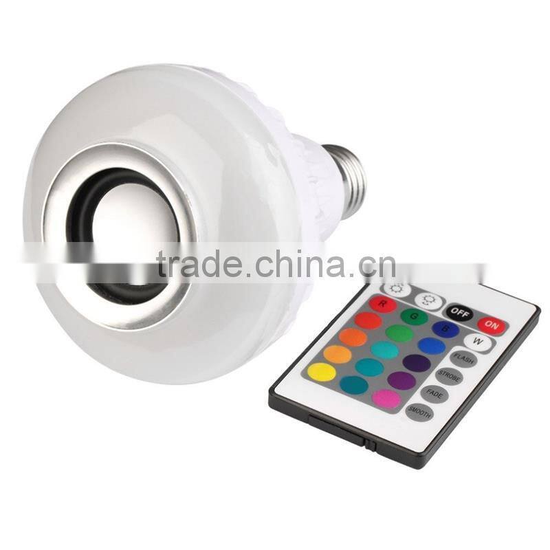 Wireless Bluetooth Speaker +12W RGB Bulb E27 LED Lamp 100-240V 110V 220V Smart Led Light Music Player Audio with Remote Control