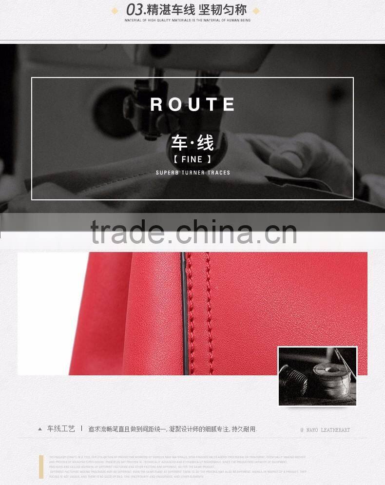 macrame genuine leather lady handbag tote bag high quality red