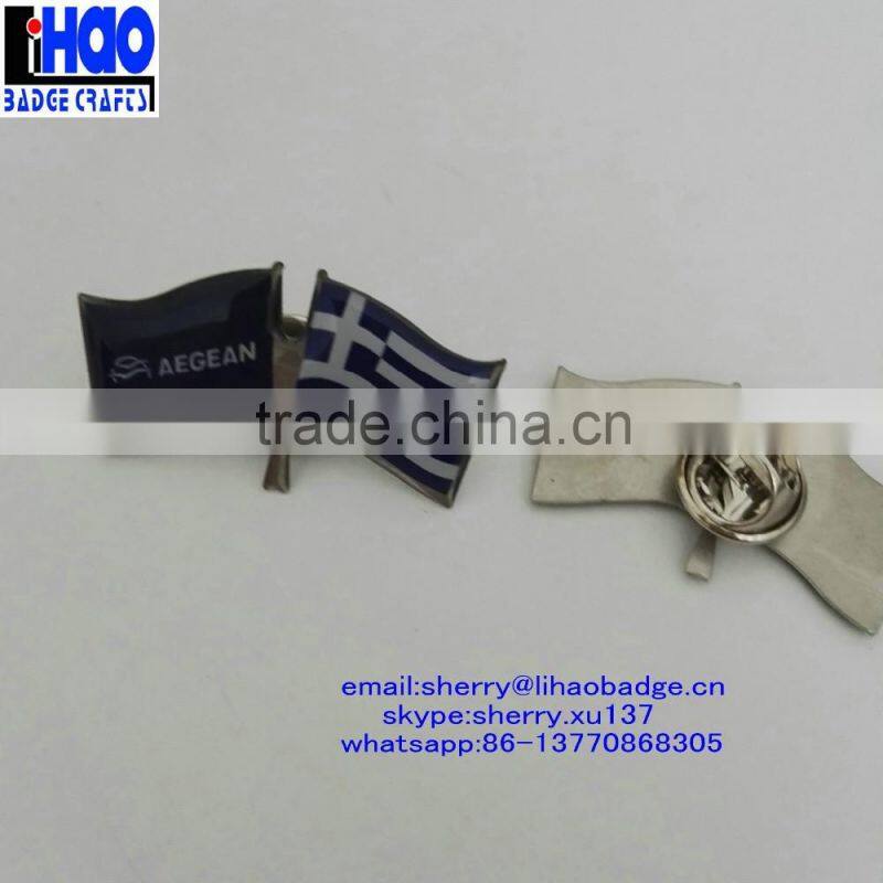 epoxy metal lapel pin,2016 High quality metal custom cross flag lapel pin