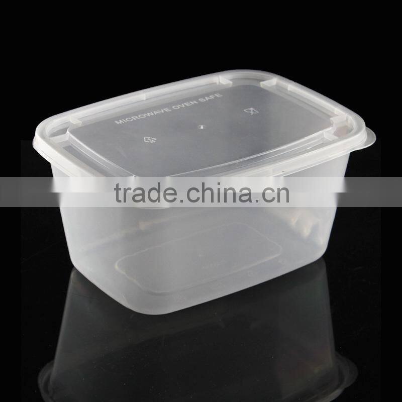 High quality plastic food container PP box flat cover 2000ml
