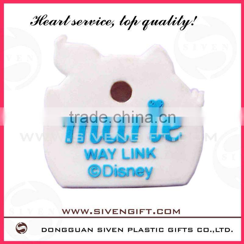 Low price pretty cat shape shoe decoration/sof pvc shoe decoration