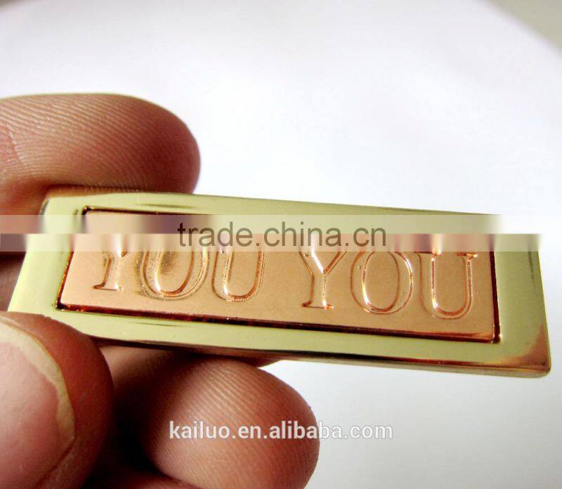 two color design jeans metal label/metal plate