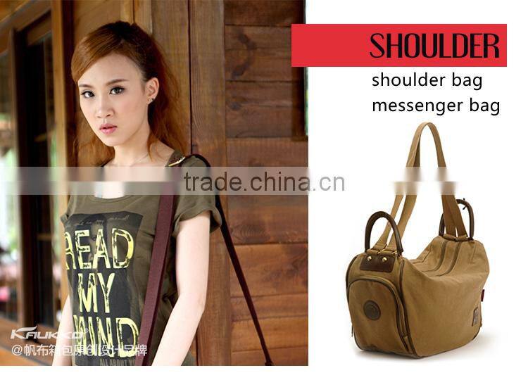 Novel Canvas Shoulder Bag Fashion Handbag Convert To A Backpack From A Shoulder Bag Pattern Shoulder Bag