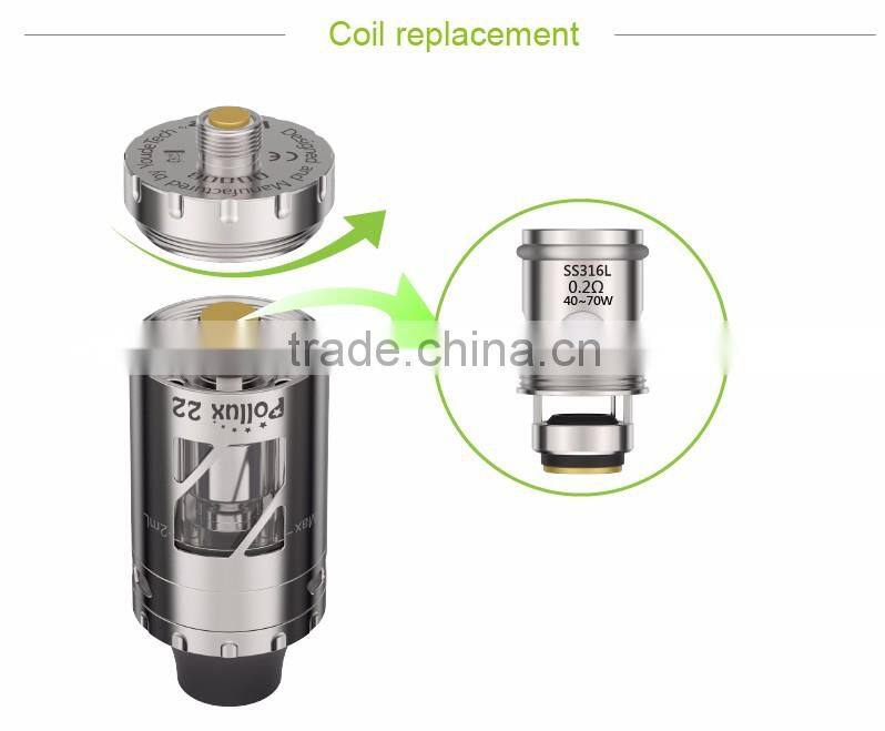 Good quality Youde Second Brand VAPWIZ Pollux 22mm atomizer tanks