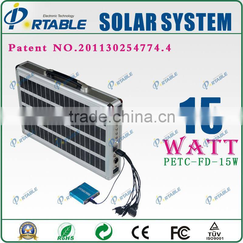 Home use 15w portable solar power system