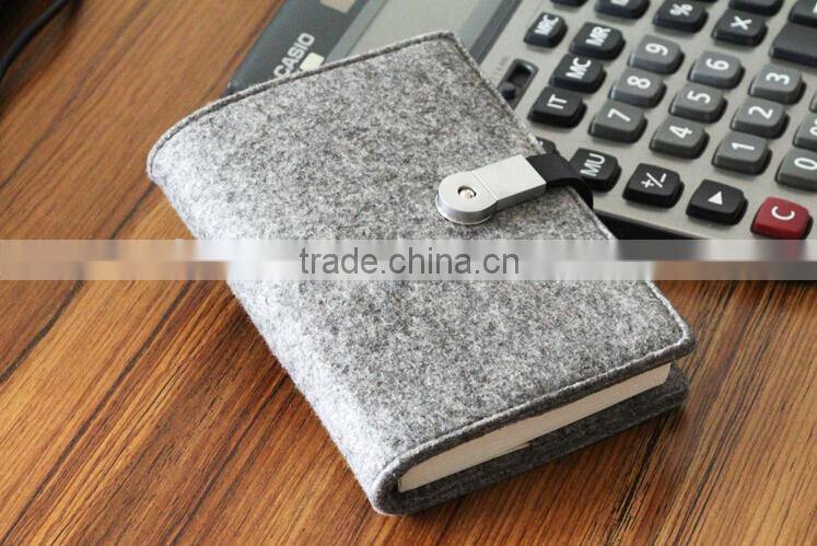 wool felt usb notebook with 2GB usb flash drive