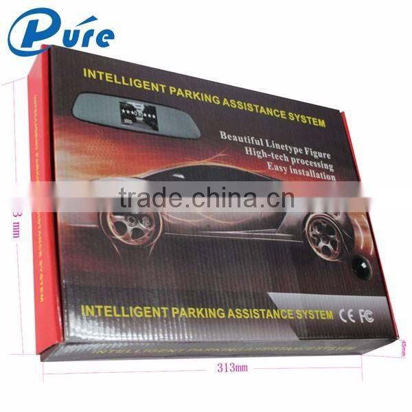 High quality led display rear view mirror car parking sensor system with 4 sensors