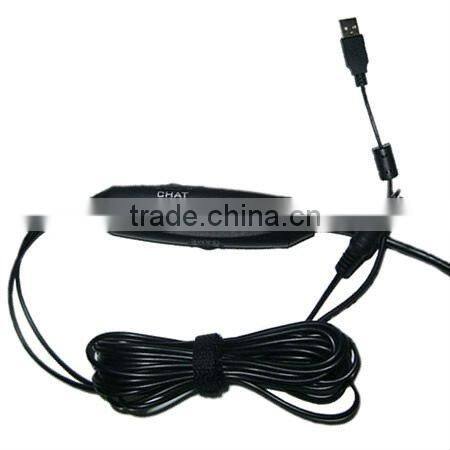 Over-the-head USB/3.5mm Connectors Wired Headset Headphone With Boom Microphone For PS3/Slim PC