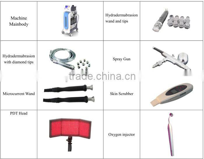 7in1 aqua hydradermabrasion diamond dermabrasion skin scrubber oxygen spray PDT apparatus