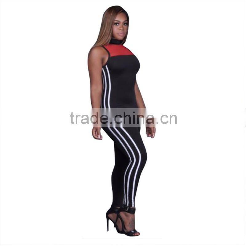 Bonvatt Sexy nightclub Europe and the United States sports women 's sleeveless tight Siamese trousers