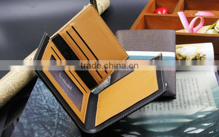 High Quality Fashion Design Mens Leather Bifold Credit Card Wallets Slim Transverse Purse Wallet Men