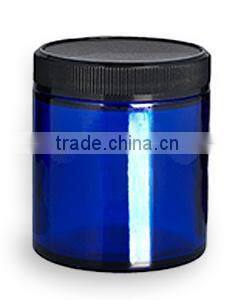 Cobalt Blue Glass Jar 4 oz(120ml) w/ Std Black Lid
