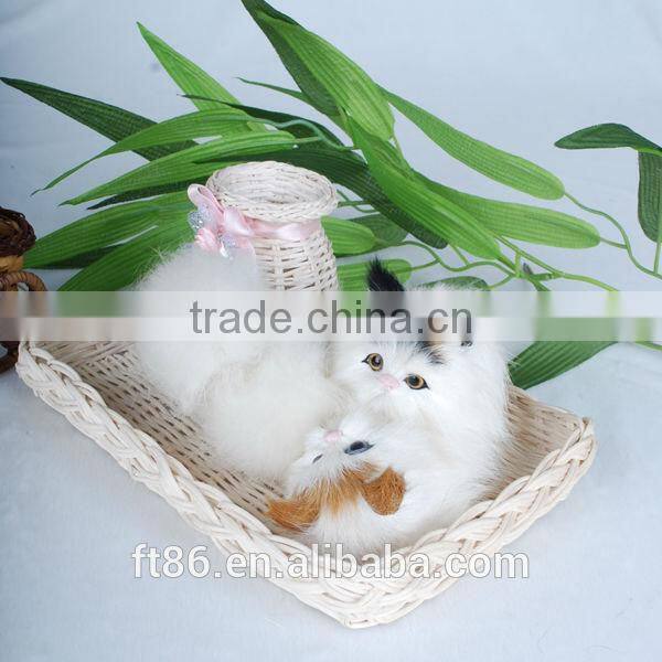 Two cute kittens Children's toys animal model fur animals animated Pointed ears cat