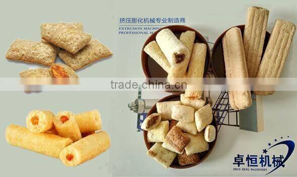 High Quality Full Automatic Chocolate Filled Core Filling/puffed Corn Snacks Food Making Machine