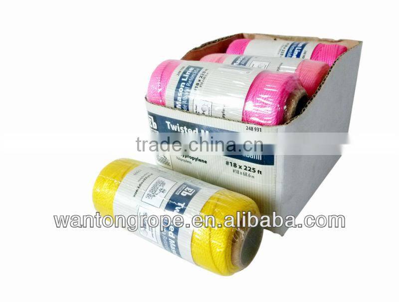 New Premier 225 feet #18 Pink Monofilament Twisted 3-Strands Polypropylene Mason's String Line