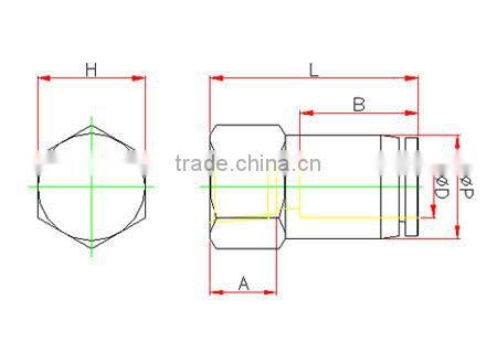 plastic tube fitting, female straight ,compact one -touch tube fitting ,