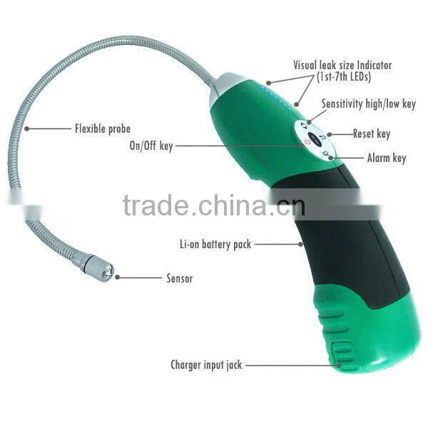 Handheld Semi-Conductor Sensor Refrigerant Leak Detector 2g/yr Sensitivity