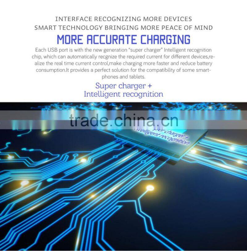 High Speed Best Selling Smart Digital Power Quick Charging Charger With 6 Ports Sundial