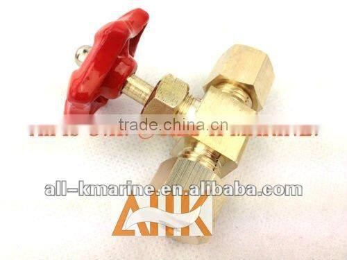 Brass Needle Straight Valves with Ring Joint & Nut For Copper Tubing