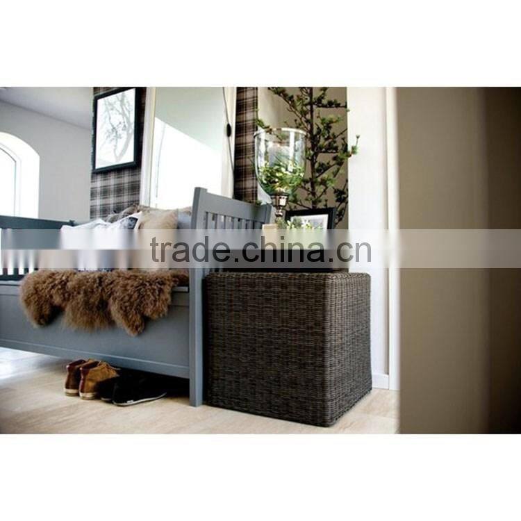 Nanning S&D Customerized black color plastic rattan woven square garden decorations tall potato planter