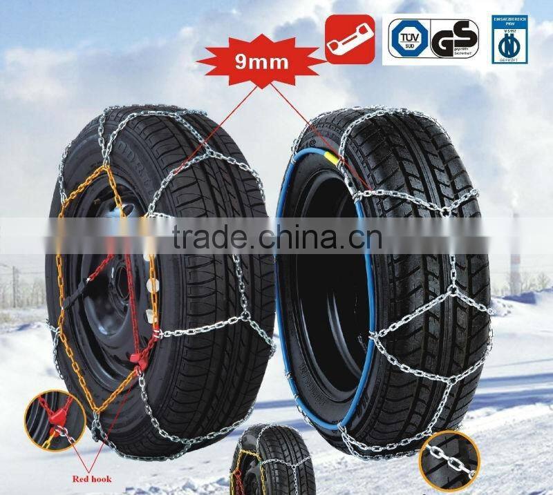 Factory CE Q235 galvanized tyre protection 9mm KNS snow chain for car