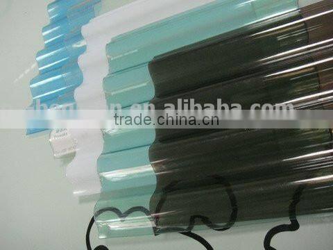 Colorful PC roofing tiles, transparent corrugated sheet,polycarbonate roof tile plastic roof