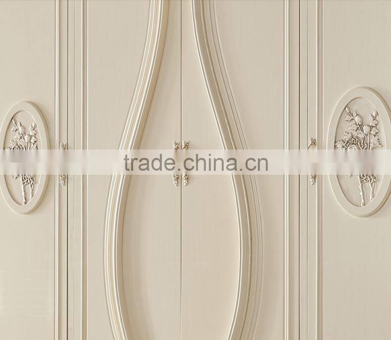 Chrysanthemum carving series solid wood four doors wardrobe