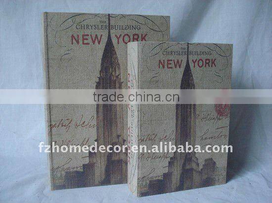 Linen Printing Storage Wooden Book Boxes